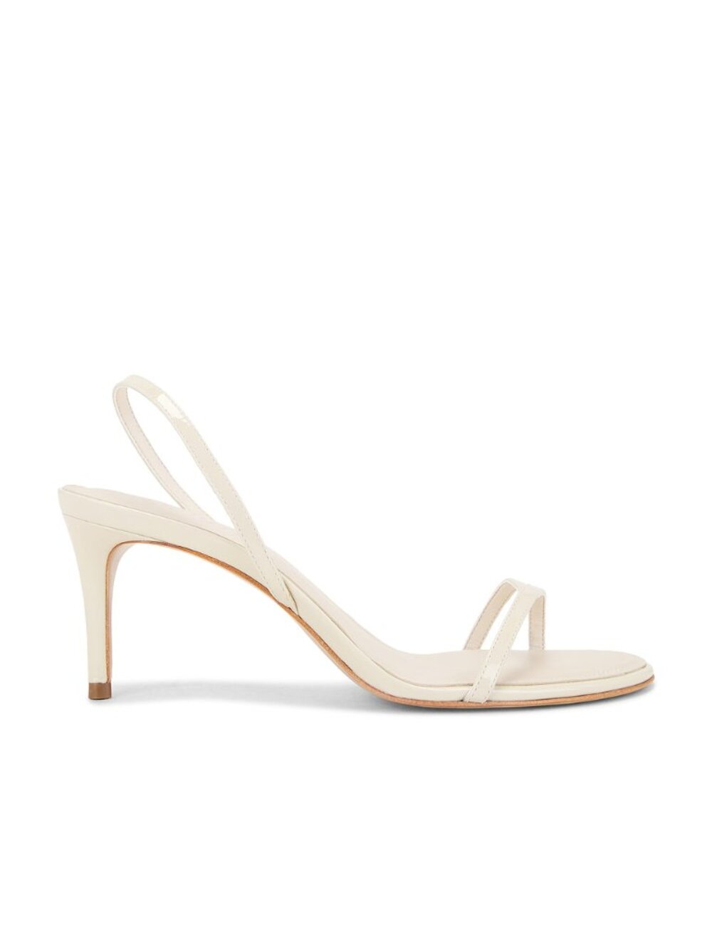 Schutz Diana Mid Sandal in Off White almond toe sling-back mid heel open toe